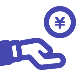 お金（コイン）の受け取りの無料アイコン素材 1